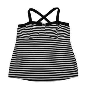 Toto Collection Shirt Womens 3XL Black Pinstriped Sleeveless Racerback Tank Top